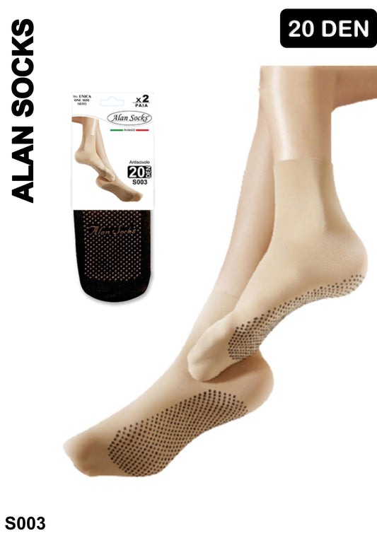Alansocks calzini corte nylon 20 den da 2 paia - S003