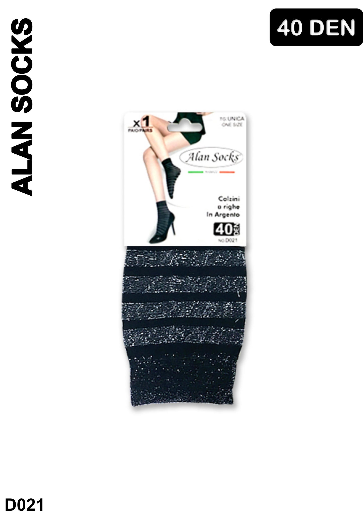 Alansocks calzini corte nylon 40 den da 1 paia - D021
