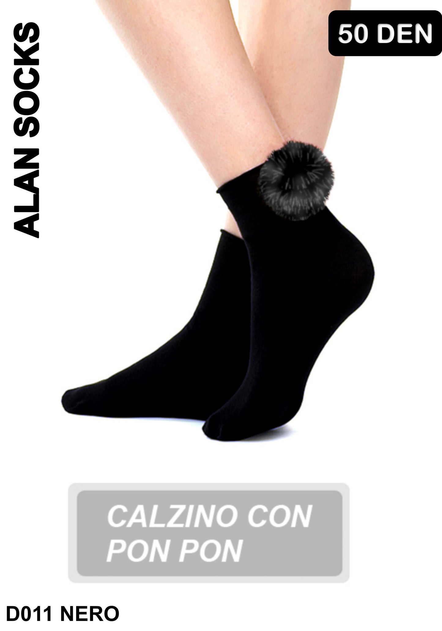 Alansocks calzini corte nylon 50 den da 1 paia - D011