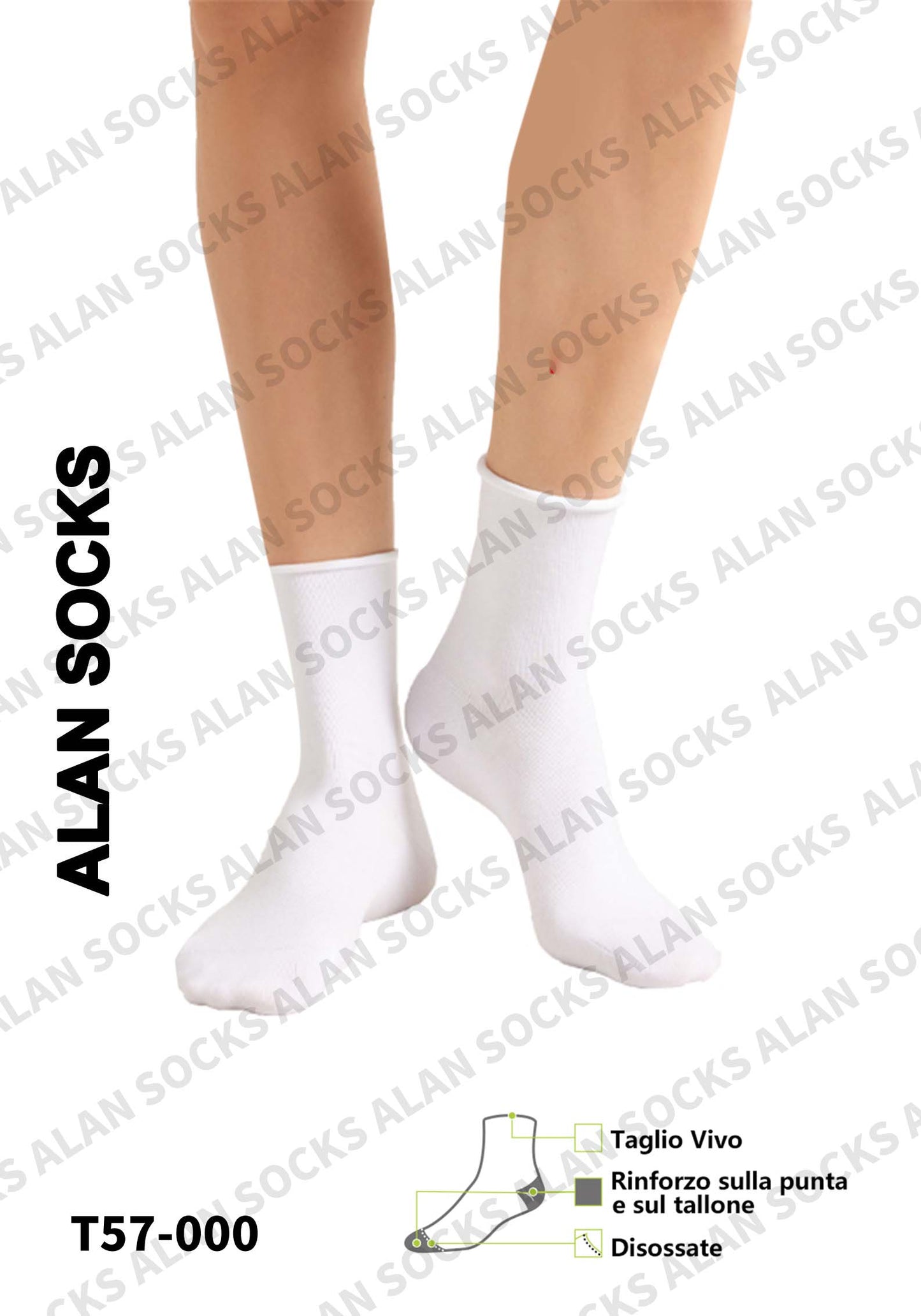 Alansocks calze di cotone alla caviglia da 1 paia colorato