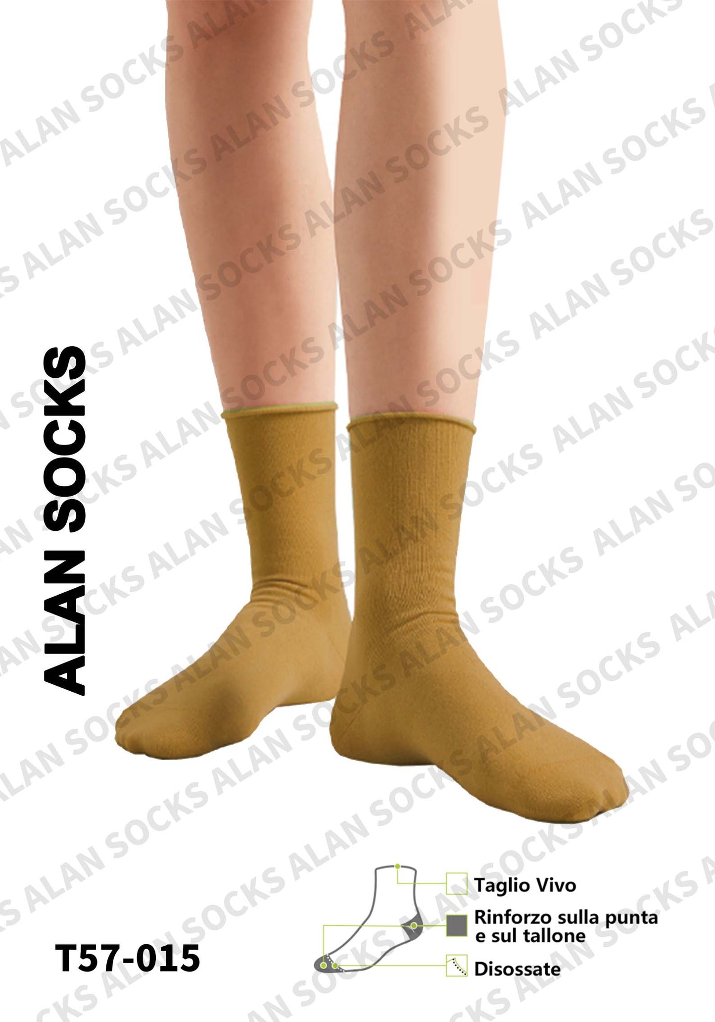 Alansocks calze di cotone alla caviglia da 1 paia colorato