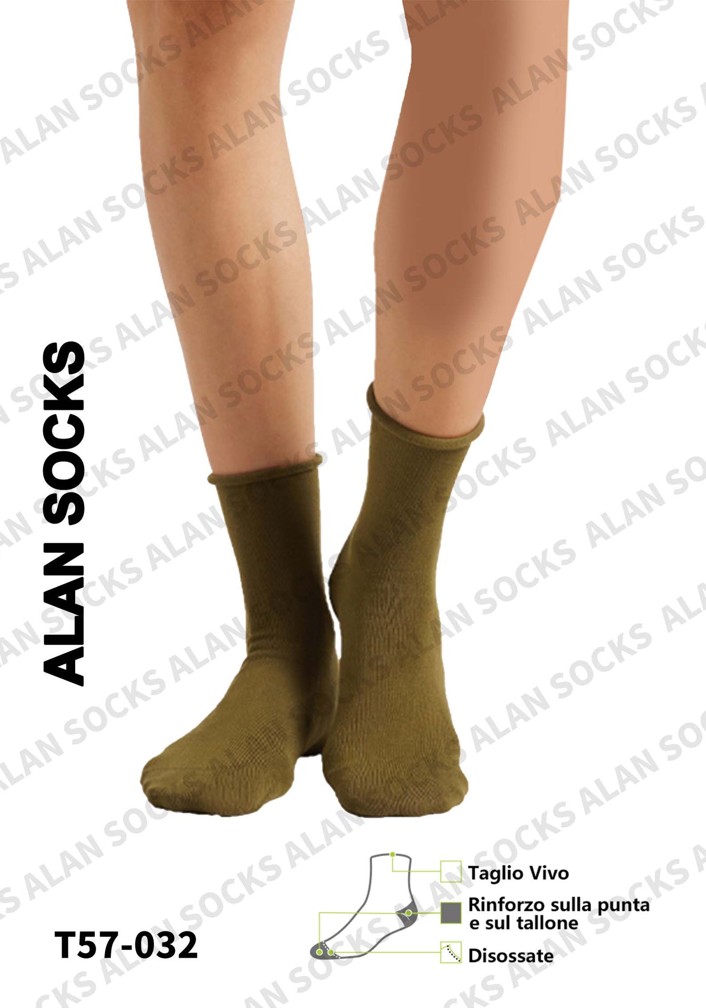 Alansocks calze di cotone alla caviglia da 1 paia colorato