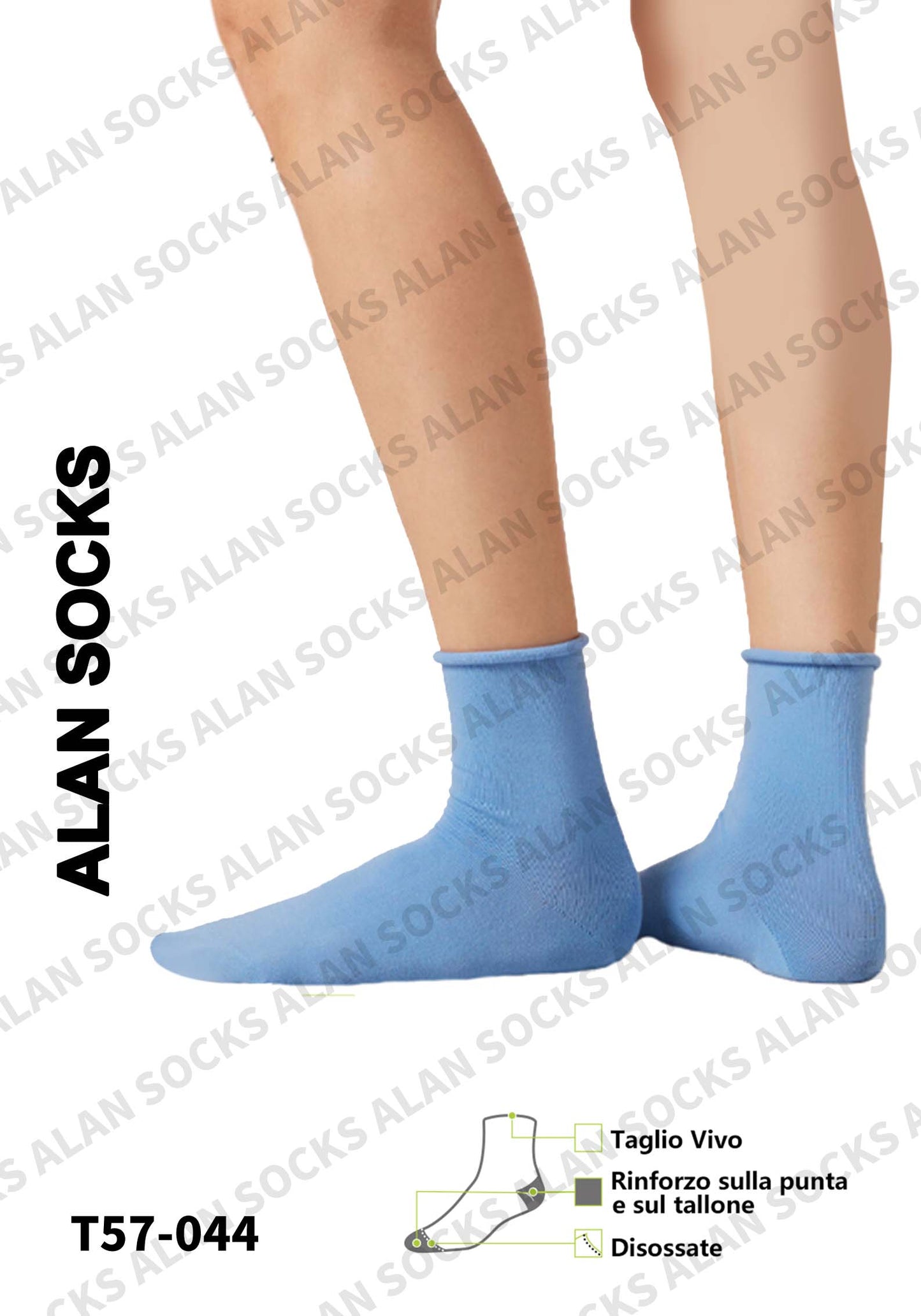 Alansocks calze di cotone alla caviglia da 1 paia colorato