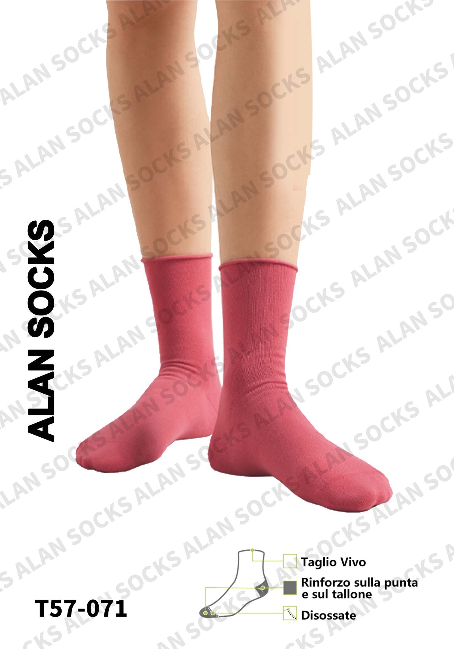 Alansocks calze di cotone alla caviglia da 1 paia colorato