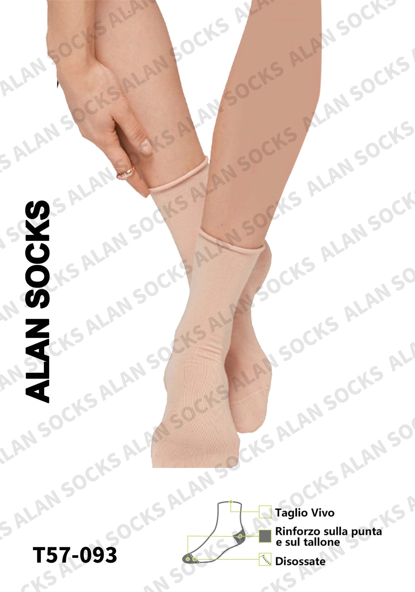 Alansocks calze di cotone alla caviglia da 1 paia colorato