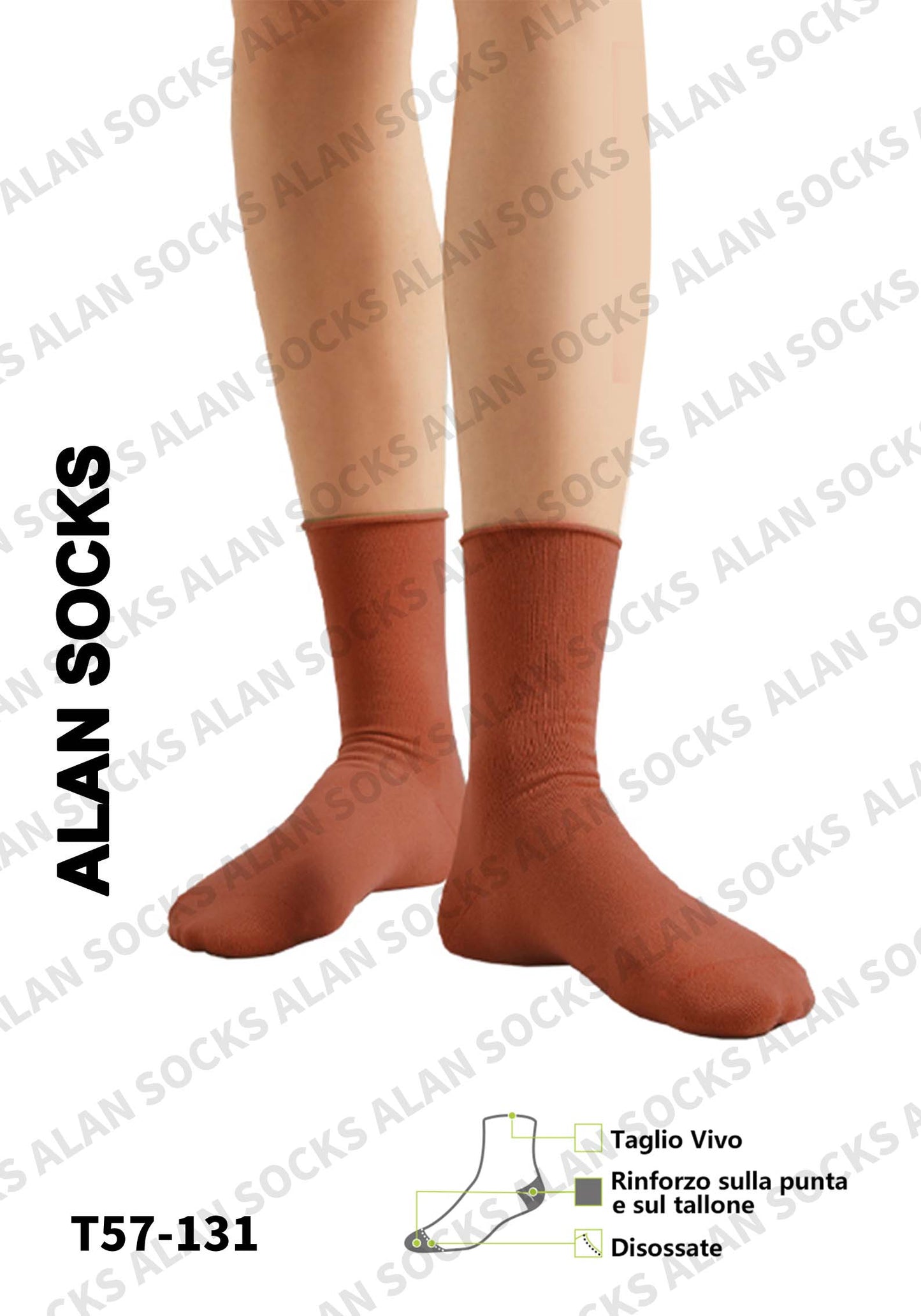 Alansocks calze di cotone alla caviglia da 1 paia colorato