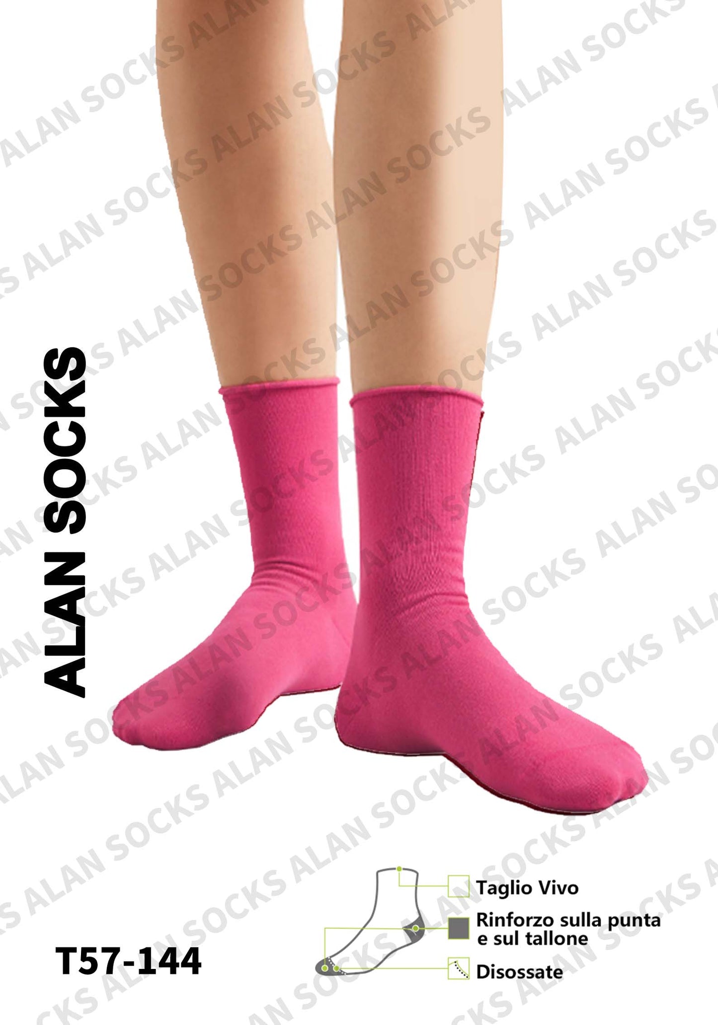 Alansocks calze di cotone alla caviglia da 1 paia colorato