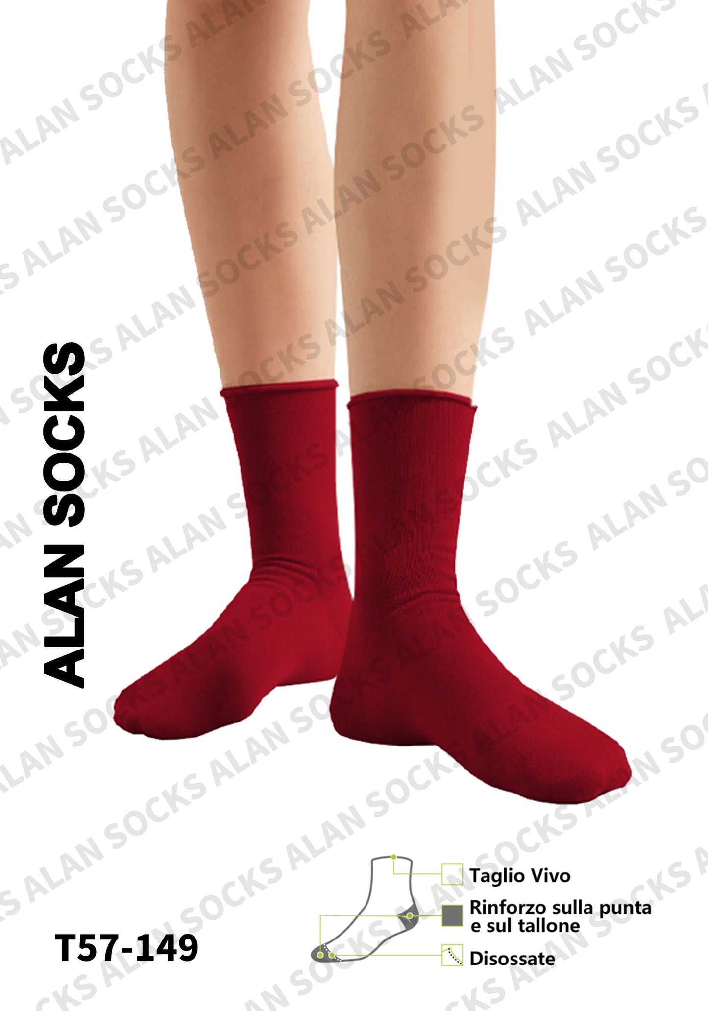 Alansocks calze di cotone alla caviglia da 1 paia colorato