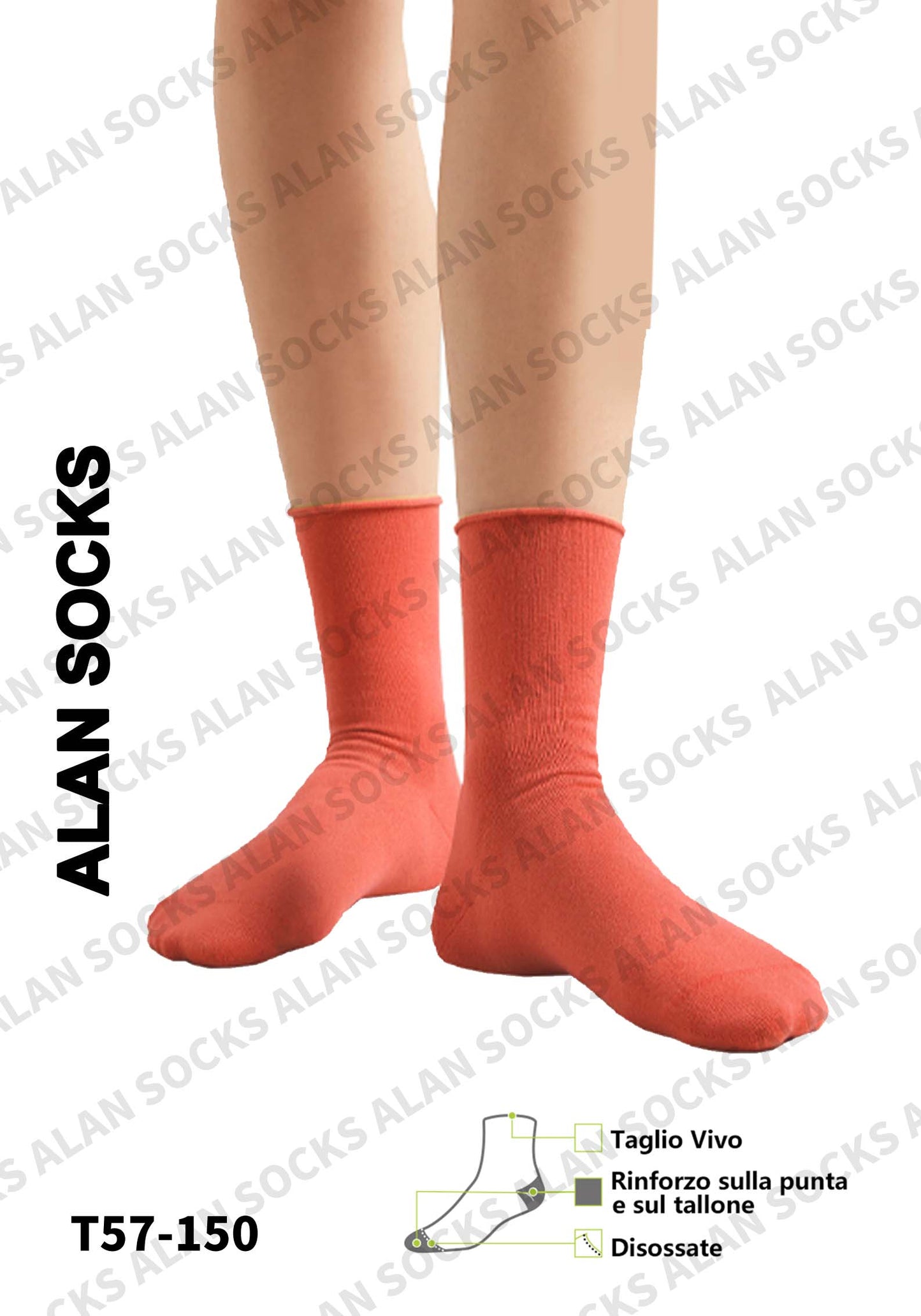 Alansocks calze di cotone alla caviglia da 1 paia colorato