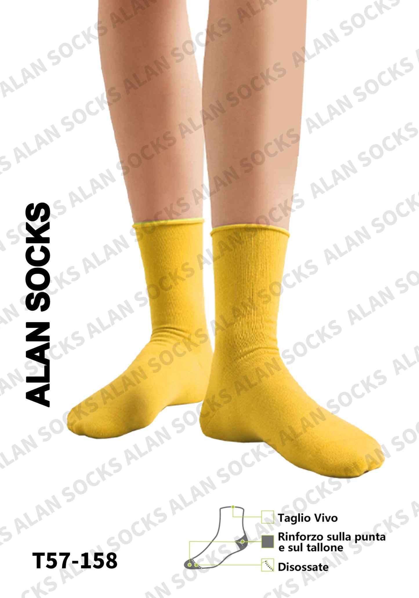 Alansocks calze di cotone alla caviglia da 1 paia colorato