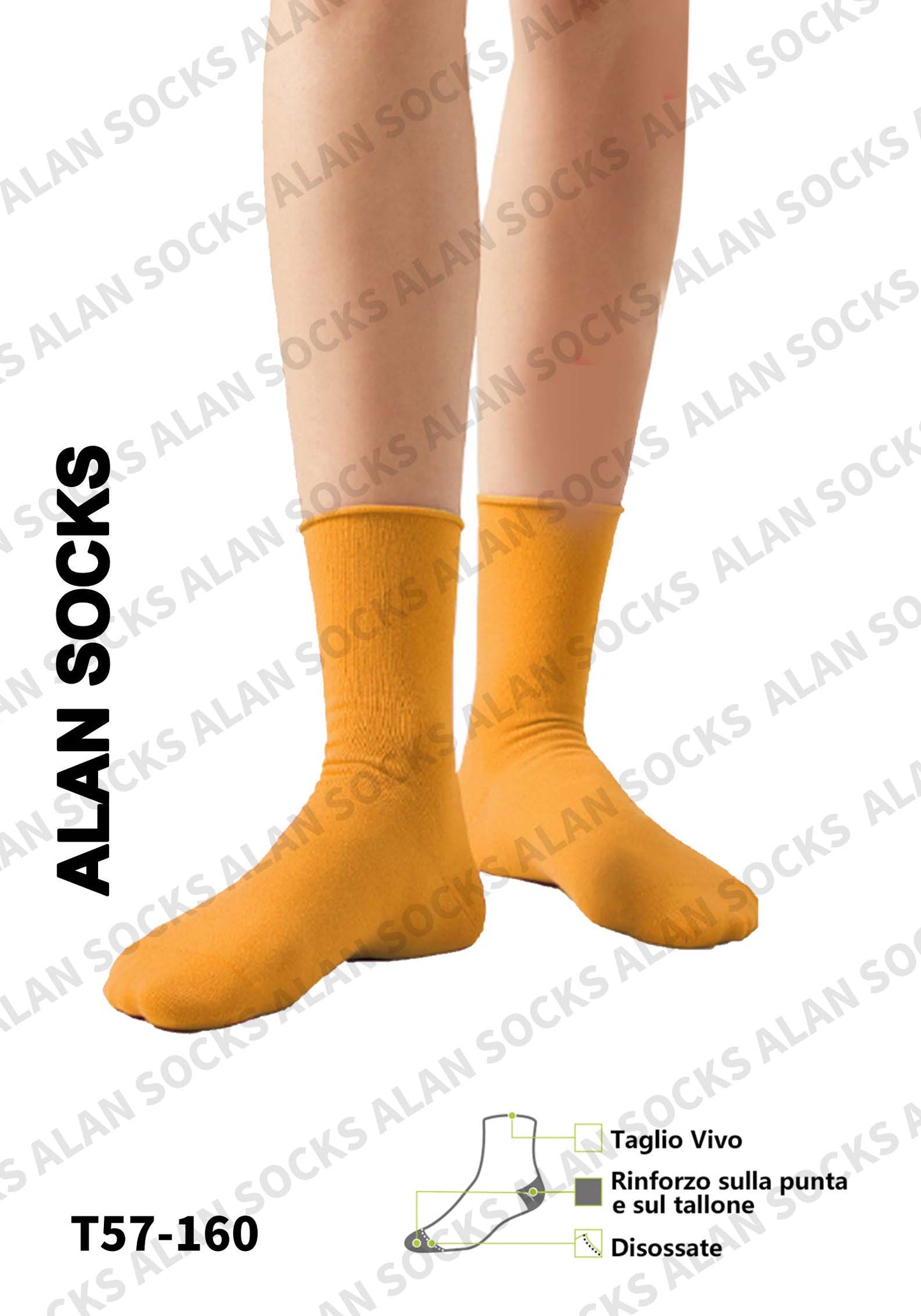 Alansocks calze di cotone alla caviglia da 1 paia colorato