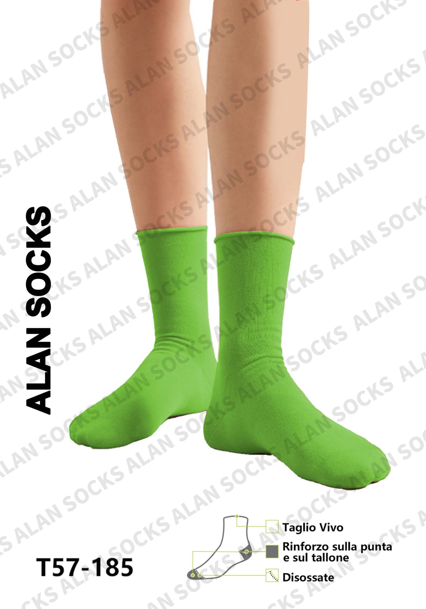 Alansocks calze di cotone alla caviglia da 1 paia colorato
