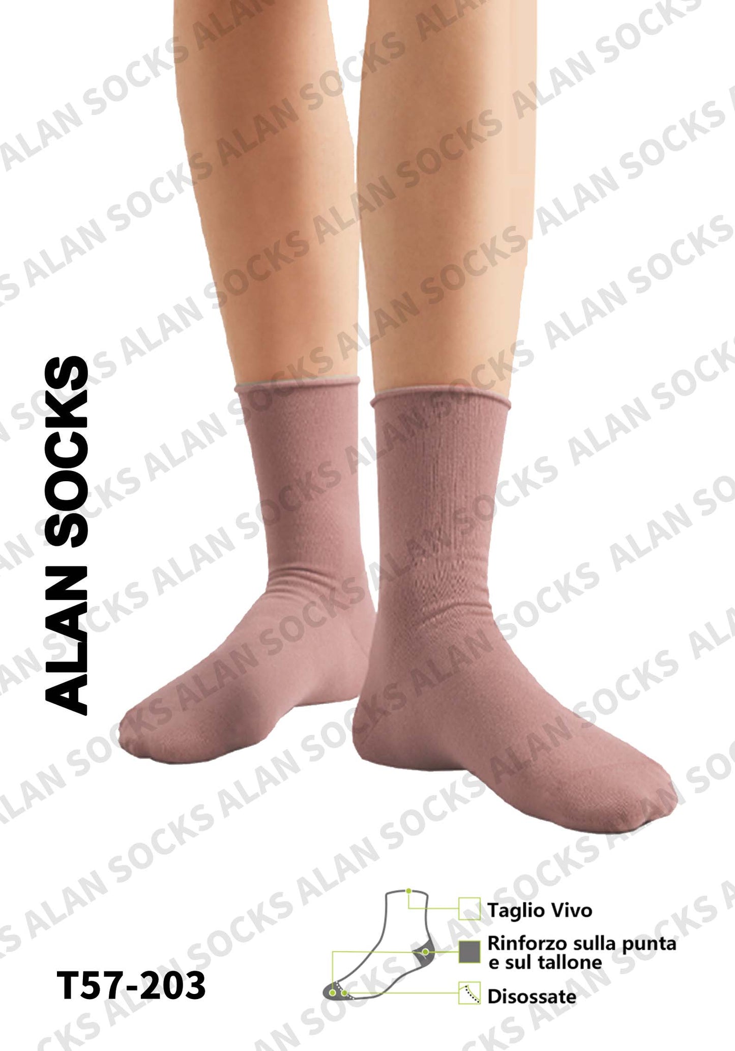 Alansocks calze di cotone alla caviglia da 1 paia colorato