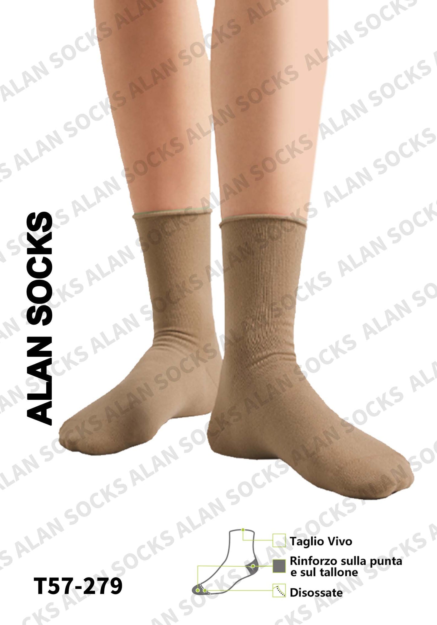 Alansocks calze di cotone alla caviglia da 1 paia colorato