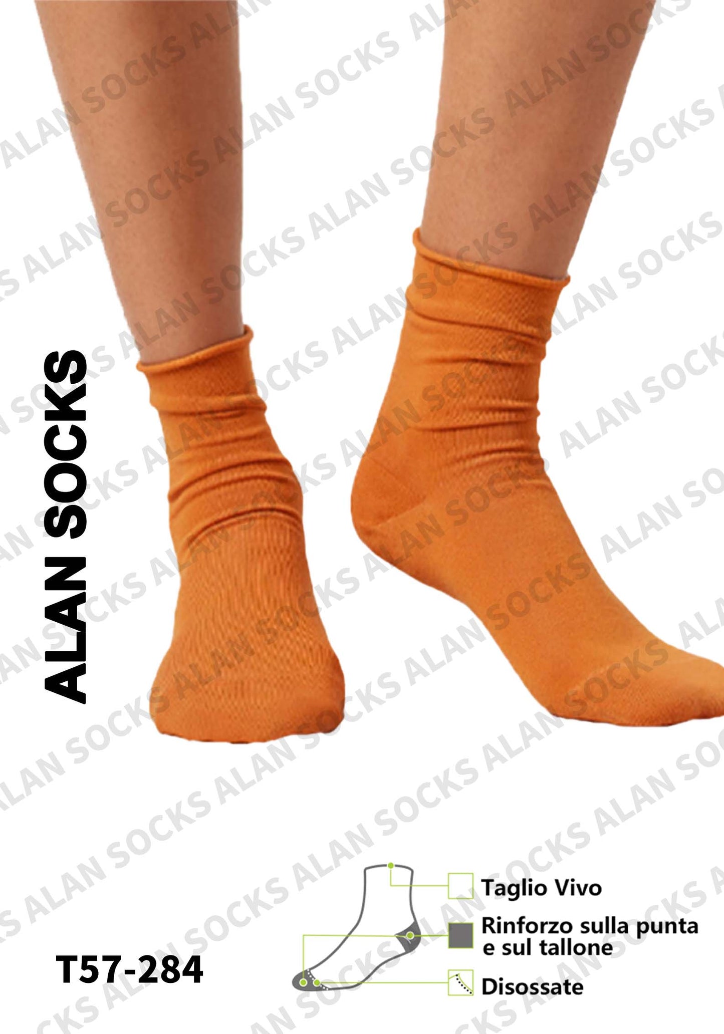 Alansocks calze di cotone alla caviglia da 1 paia colorato