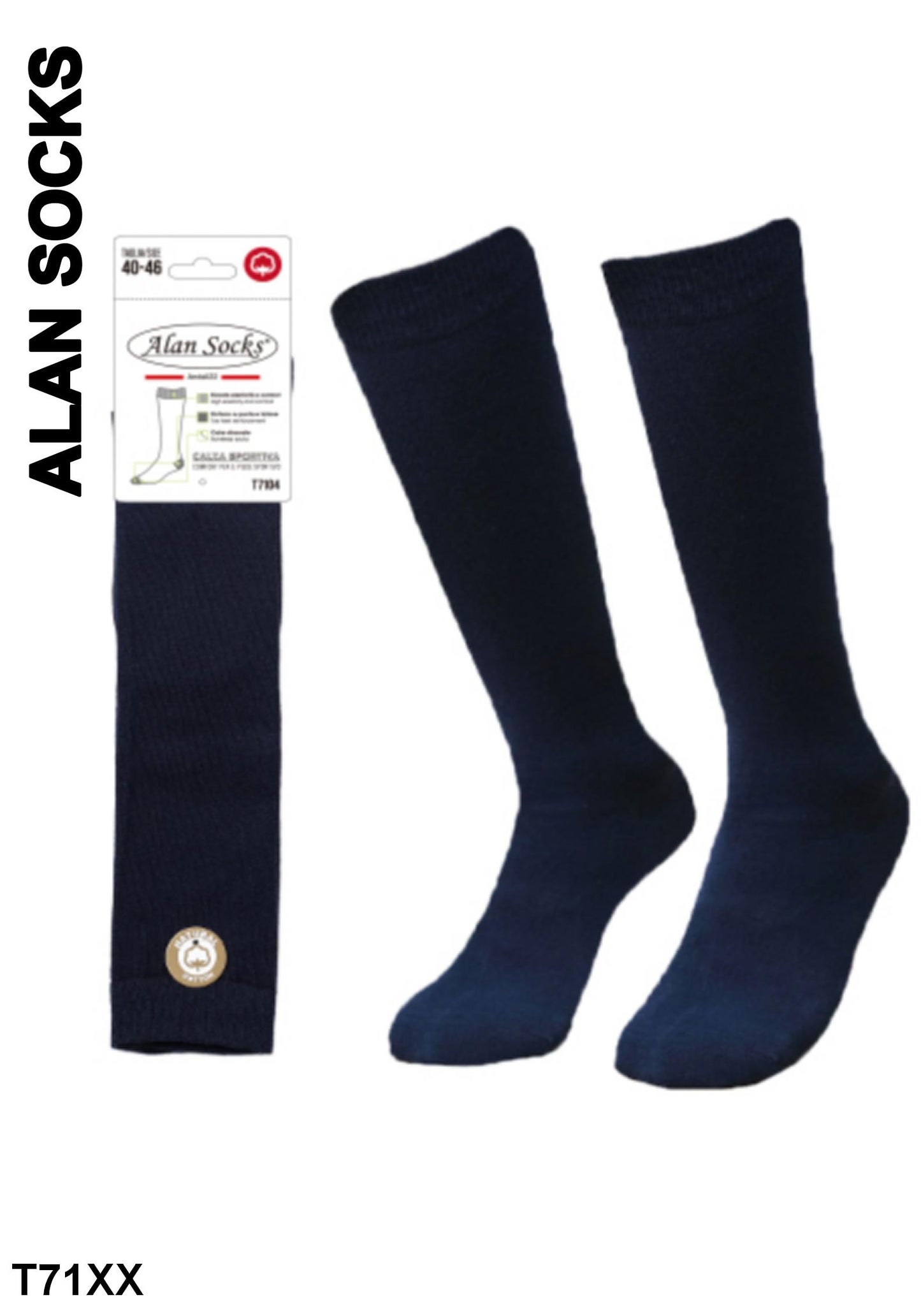 Alansocks calze di cotone gambaletto da 1 paia - T7XXX
