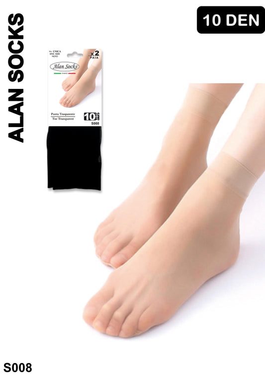 Alansocks calzini corte nylon 10 den da 2 paia - S008