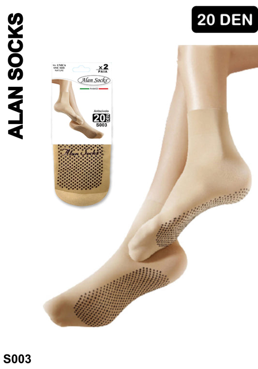 Alansocks calzini corte nylon 20 den da 2 paia - S003