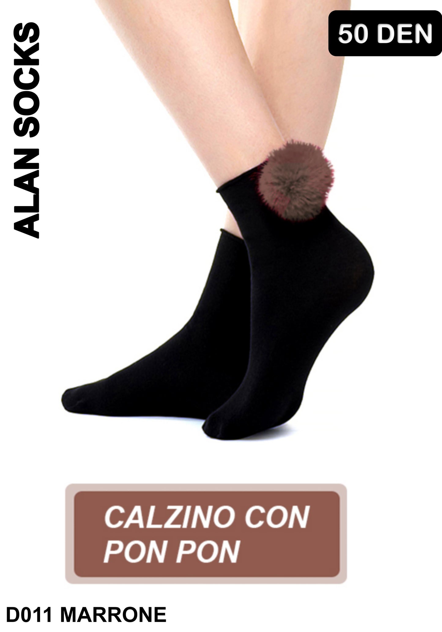 Alansocks calzini corte nylon 50 den da 1 paia - D011
