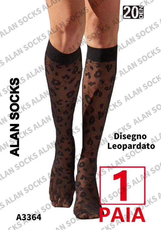 Alansocks gambaletto 20 den leopardato da 1 paia - A3364