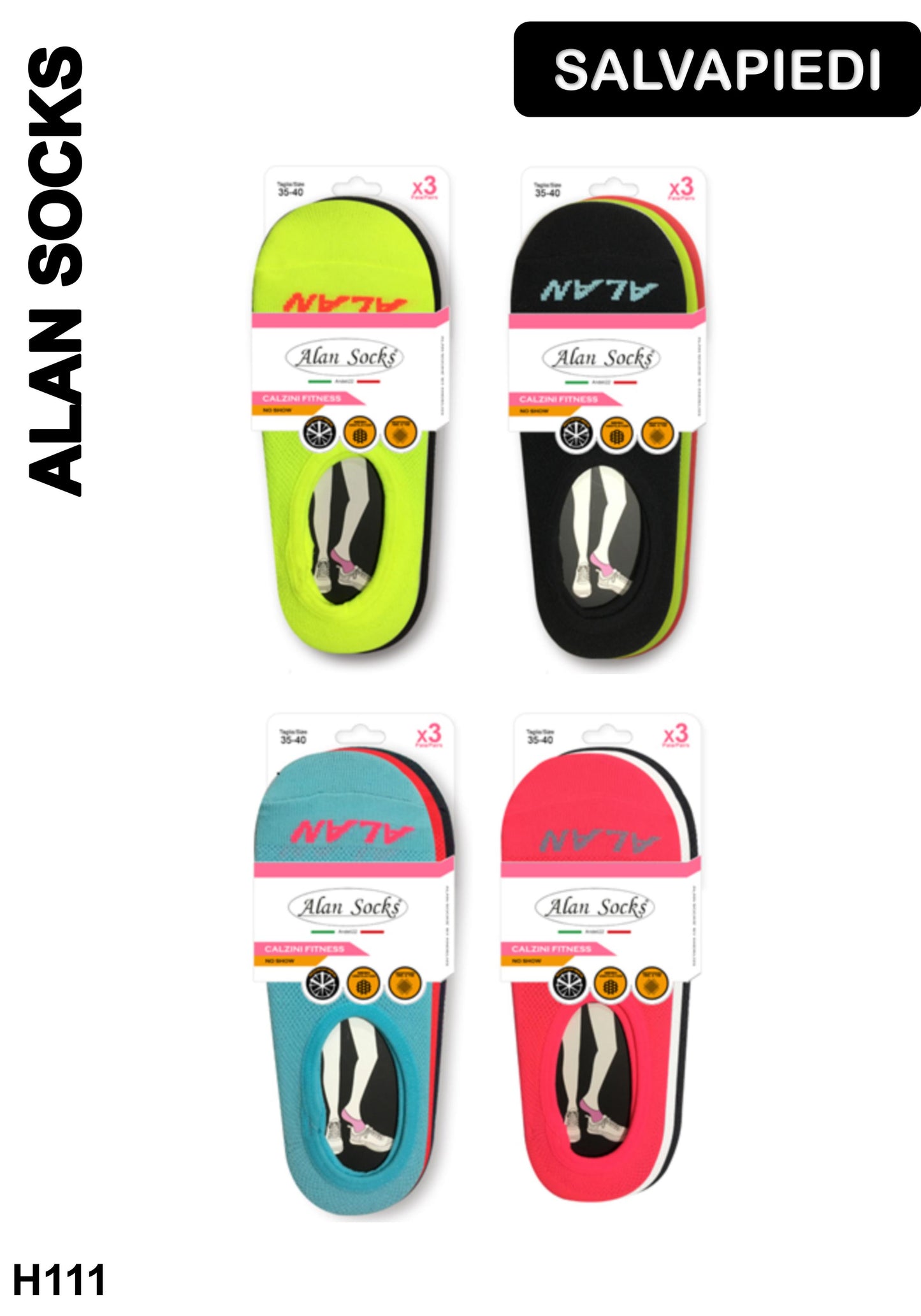 Alansocks salvapiede da donna 3 paia - H111